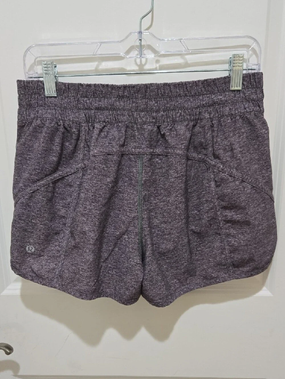 lululemon athletica women's heathered Grey running shorts